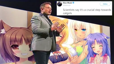 t.....1 - Elon chce robić kocie uszy :D
https://twitter.com/elonmusk/status/10513892...