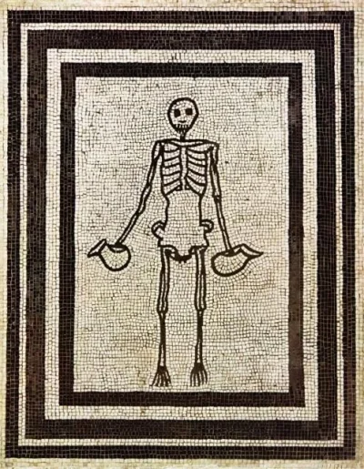 IMPERIUMROMANUM - Ciekawa mozaika rzymska ukazująca szkielet

Rzymska mozaika ukazu...