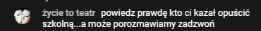 M.....u - Miej jaja łochudro i zadzwon przy swiadkach i nie udawaj, ze nie widzisz.
...