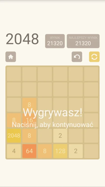 Sylwunia - Pierwszy raz po ładnych paru latach pobrałam grę 2048 i za pierwszym podej...