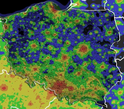 Rasteris - @login4znaki: Wschodnia część Bieszczad i fragment pojezierza Mazurskiego....