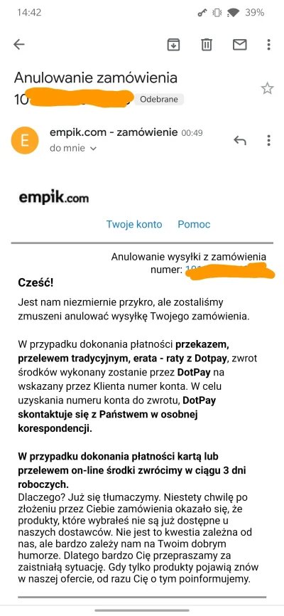 witam12 - Black Friday w Empik, zamówienie anulowane tuż po północy i powrocie cen do...