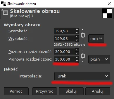 SrebrnyKnur - @GoplanaLodz: 

1) Z menu na górze wybierz obraz > skaluj obraz
2) U...