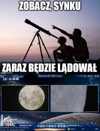 LM2137 - Jest stream z lądowania Chińczyków na księżycu https://youtu.be/TP9CFLjHQd0
...