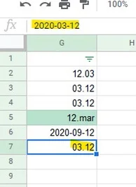 prawdziwek - Jak w Arkuszach Google sformatować kolumnę z datą, by wpisując 3.12 był ...