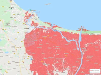 LechiaPany - Tak ma wyglądać Gdańsk do 2050! Tak, to czerwone to tereny pod wodą ( ͡°...