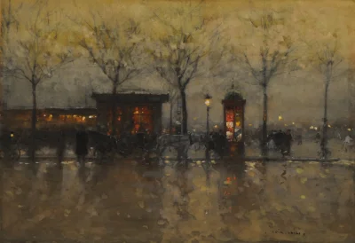 Hoverion - Luigi Loir 1845-1916 
Sur le quais de Paris, akwarela, 36x52 cm
#malarst...