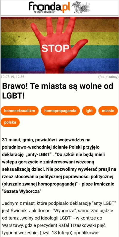 prawarekasorosa - > a kto wymyślił strefy wolne od LGBT jak nie sami nawiedzeni człon...