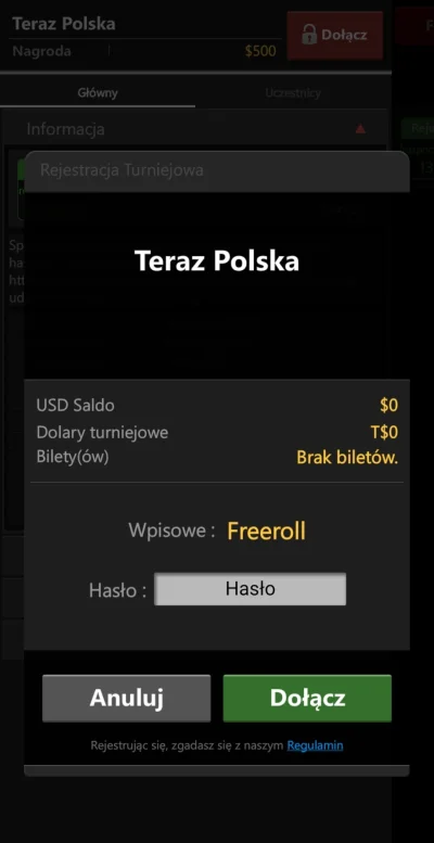 dawid-kadaf - Jakbyście chcieli zagrać dziś w #freeroll to hasło już na grupie GGPoke...