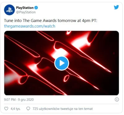 stormkiss - Playstation zaprasza na filmik z The Game Awards.

Problem w tym, ze je...
