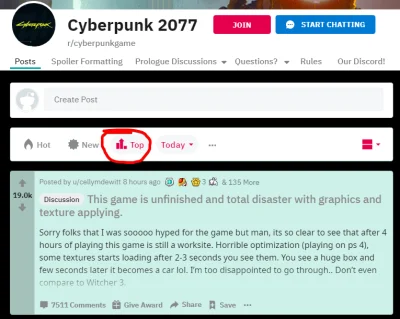 rzep - Najpopularniejszy post dziś na cyberpunkowym reddicie.

#gry #cyberpunk2077 ...