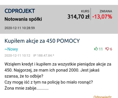 osobodobanakanapotapczanie - Halo Bagiety, akcje spadają, proszę jakoś wpłynąć na inw...