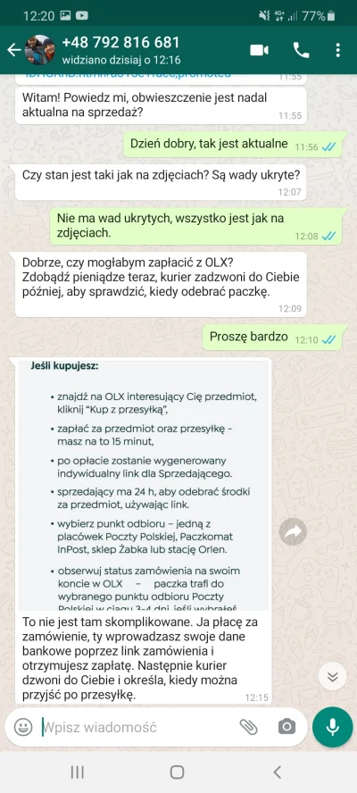 karolkamyk - #olx #scam
Wiecie czy gdzieś to można zgłosić?