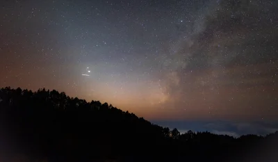 namrab - Droga Mleczna, airglow, Jowisz z Saturnem na 10 dni przed koniunkcją i przel...