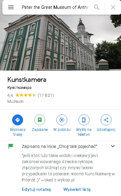 N.....x - @sked: zapisałem sobie te miejsca w google maps w razie czego gdybym kiedyk...