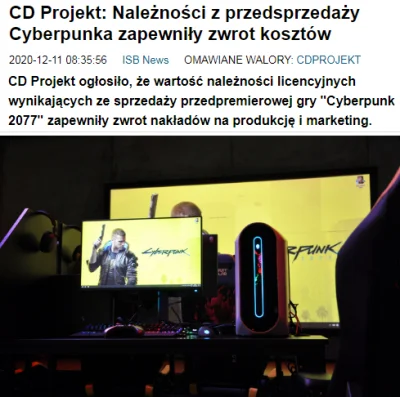 chigcht - a CD Projekt już ogłosiło, że koszty się zwrócili, teraz tylko zarabiają XD