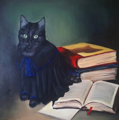 YouogY - Taki obraz zamowilem do biura. Tak to portret moje kota zwanego najpierw Mec...