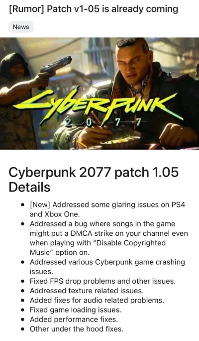 Splendor - #cyberpunk2077 ponoć to będzie nowy fix w tym tygodniu.