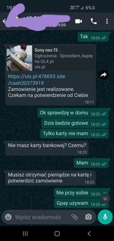 nicos84 - #olx #oszust #whatsapp #cozrobic

Sytuacja świeża... sprzedaje aparat na ...