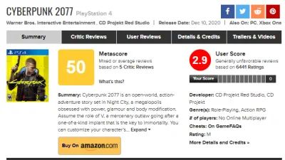 AntyKuc - Chyba tak złe recenzje krytyków miał ostatnio Fallout 76.
#cyberpunk2077
