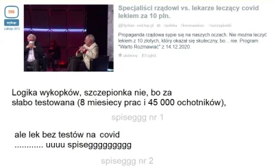 text - Logika wykopków i Polaków, czyli spiseggg, wszędzie spisegggg
#szczepienia #p...