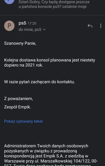 Jasik123 - @mutencath pisałem do nich wczoraj to mi odpisali..