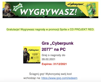 skshyp - cześć Mirki!

obecnie w promocji Sprite'a można wygrać grę #cyberpunk2077 ...