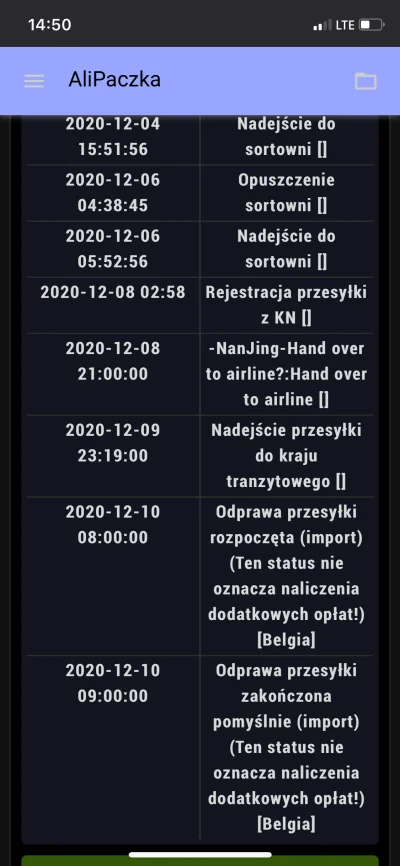 kontokontokonto - @maxxuell: czy te statusy z 10.12 wyglądają przy Twoich przesyłkach...