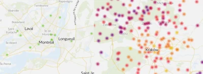 Matemit - Montreal -15 stopni 1.78 miliona mieszkańców 
Kraków 2 stopnie 0.766 milio...