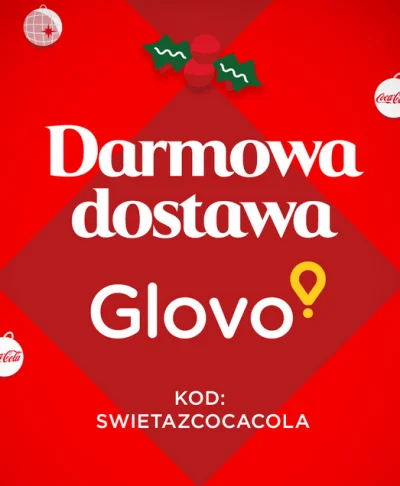 Booking-Taniej - TYLKO DZISIAJ
Darmowa dostawa w #glovo od #cocacola z kodem
 SWIETA...