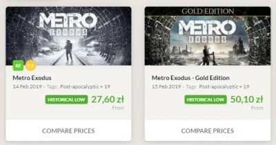 lIII - sama gra jest za 27,60zł warto dopłacić 20zł do edycji gold?
#metroexodus #gr...