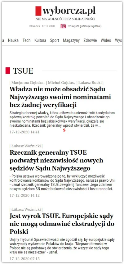 FlasH - Chciałbym dodać jako uzupełnienie Złotego Goebbelsa. Dzisiaj z TSUE wyszły dw...