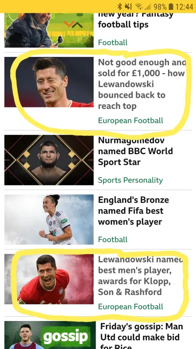 langu - Tymczasem na głównej BBC Sport dwa artykuły o Robercie.