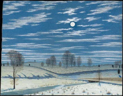 Borealny - Winter Scene in Moonlight, 1869,
Henry Farrer.
#malarstwo #obrazy #sztuka