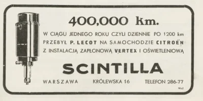 francuskie - Reklama z 1936 roku.
400000 km 
w ciągu jednego roku czyli dziennie po...