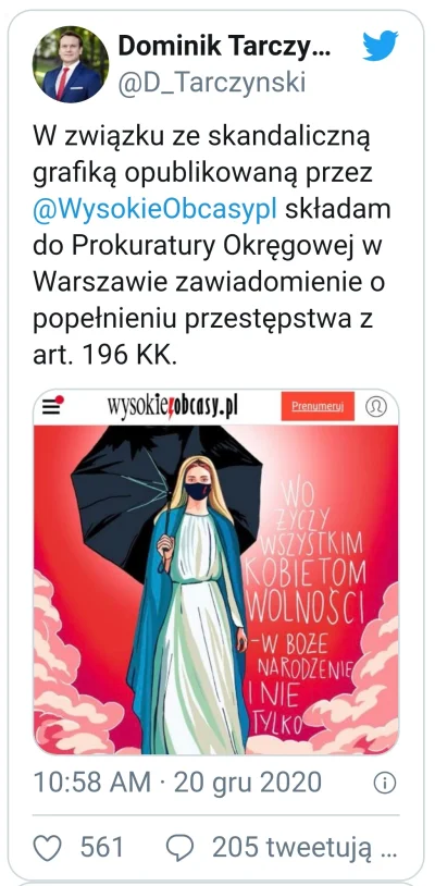 robert5502 - Zaczął się festiwal obrażonych. Matkie boskom im szkalujo. Czy odepro at...