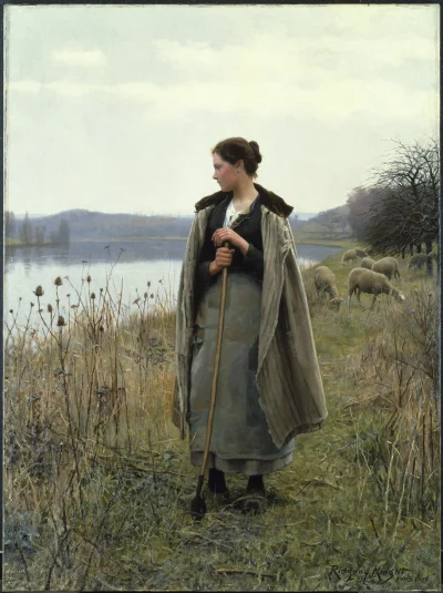 UrbanNaszPan - The Shepherdess of Rolleboise (1896)
Daniel Ridgway Knight

#art #s...