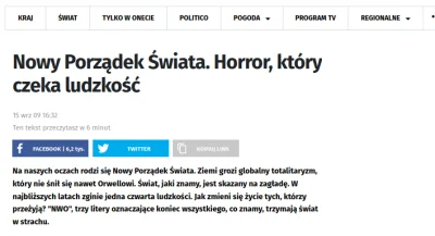 E.....r - Onet usunął dzisiaj 11 letni artykuł o tytule: Nowy Porządek Świata. Horror...