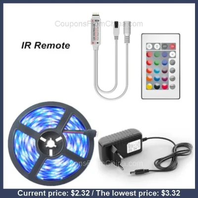 n_____S - 5m 2835 Non Waterproof LED Strip IR Remote Control dostępny jest za $2.32 (...