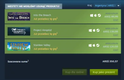 R4z3l - takie zakupy to lubię :-), ok .16 PLN (45% zniżki)

Stardew Valley - ARS$ 1...