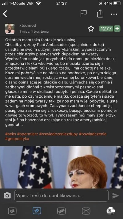 FajnyTypek - Z racji dymisji ambasador Mosbacher ambasadorki Polski w USA wrzucam pas...