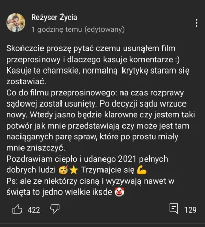 kamyczeq - Ale jak to ludzie mogą obrażać reżysera gówna NAWET W ŚWIĘTA?!?1?11!!1

Po...