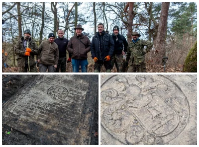 Zwiadowca_Historii - Szczecin. Porządkowali cmentarz i odkryli barokową płytę z 1699 ...