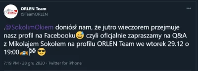 TiagoPorco - Coś dla fanów red. Sokoła.
https://twitter.com/TeamORLEN/status/1343622...