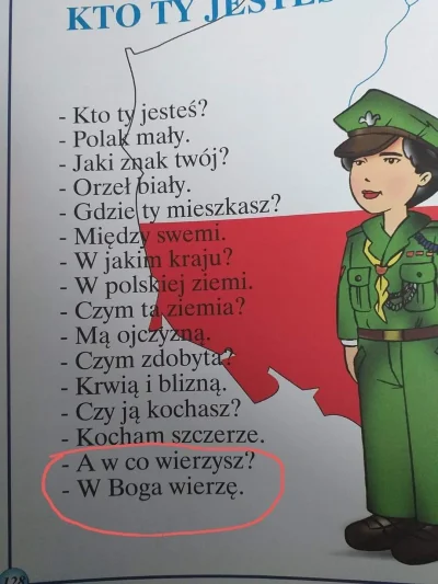 obszarnik - Oryginał autora: W Polskę wierzę. 
Pisowski, narodowy podręcznik: W Boga...