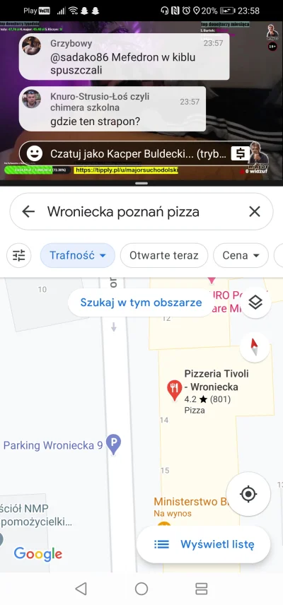 kacper-buldecki - Pizzeria znajduje się na Wronickiej. Możliwe, że był to adres pizze...