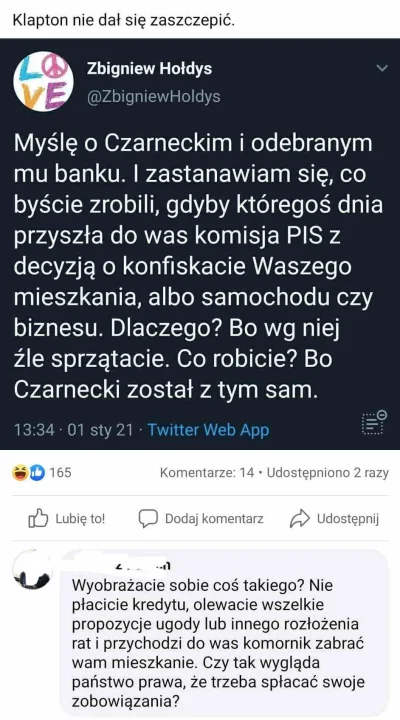 mrjetro - Nie żebym się znał na interesach pana Czaneckiego albo chociażby na bankowo...