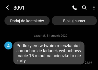 Ziomalkapucha - Mieliście takiego SMS-a w sylwestra?
#bomba #sylwester #policja