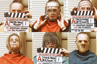 dzika-konieckropka - Anthony Hopkins testuje różne maski dla Hannibala Lectera. „Milc...