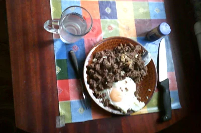 anonymous_derp - Dzisiejszy obiad: Mielona wołowina smażona, 3 jajka sadzone, #maryno...